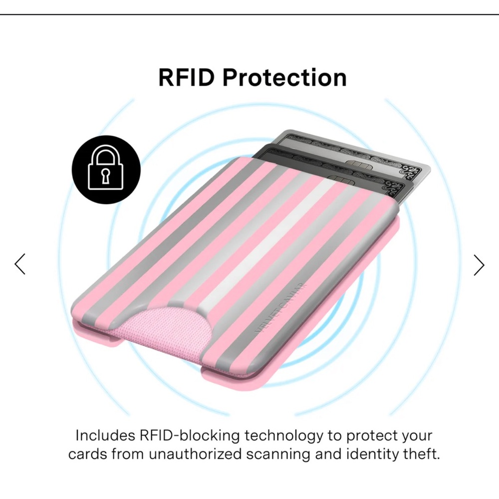 Velvet Caviar - pink chrome stripes MagSafe wallet - Picture 4 of 7